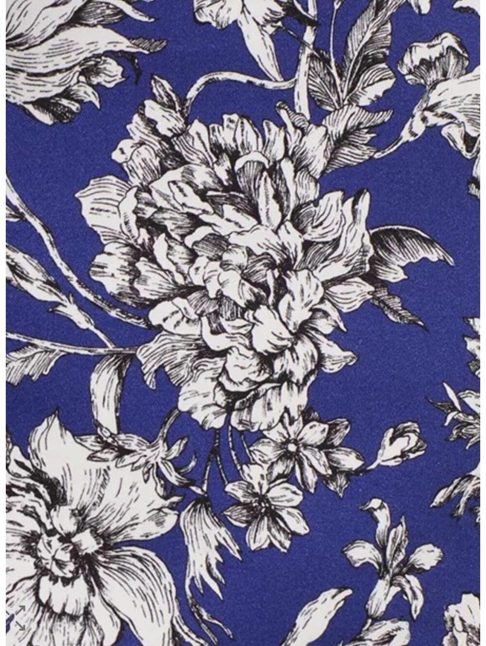 New Alice and Olivia Maryann Floral Tie Shoulder Dress Indigo Multi Sz 10 $440 - Picture 5 of 14